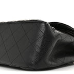 Caviar Quilted Jumbo Double Flap Black
