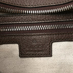 GG Supreme Monogram Textured Calfskin Web Large Attache Shoulder Bag Beige Ebony New Acero