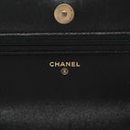 Lambskin Quilted Chanel 19 Wallet On Chain WOC Black