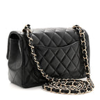 Lambskin Quilted Mini Rectangular Flap Black