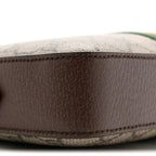 GG Supreme Monogram Textured Dollar Calfskin Web Ophidia Wristlet Shoulder Bag Beige Ebony New Acero