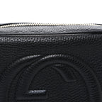 Pebbled Calfskin Small Soho Disco Bag Black