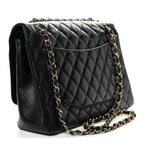 Caviar Quilted Maxi Double Flap Black