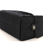 Denim Quilted Medium Chanel 25 Handbag Dark Blue