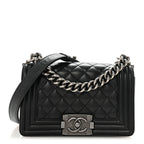Caviar Quilted Small Boy Flap Black