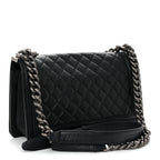 Lambskin Quilted Medium Boy Flap Black