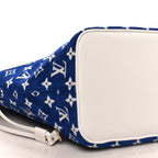 Jacquard Velvet Monogram LV Match Neverfull MM Bleu