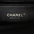 Caviar Chevron Quilted Medium Boy Flap Black