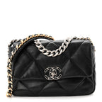 Lambskin Quilted Medium Chanel 19 Flap Black