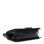 Goatskin Quilted Patent Medium Duo Boy Flap Dark Blue