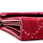 Velvet GG Monogram Mini Dionysus Chain Wallet Red Cipria