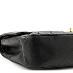 Caviar Quilted Medium Double Flap Black