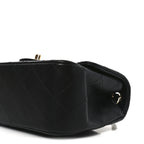 Lambskin Quilted Mini Square Flap Black
