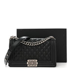 Caviar Quilted Medium Boy Flap Black