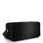 Washed Denim Quilted Medium Chanel 25 Handbag Black