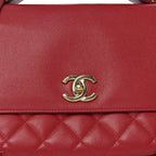 Caviar Quilted Large Business Affinity Flap Red