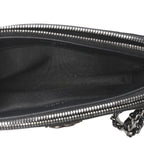 Grained Calfskin Quilted Boy Phone Holder Wallet On Chain Black