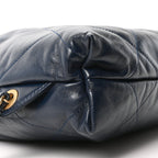Shiny Calfskin Quilted Chanel 22 Backpack Dark Blue