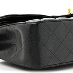 Caviar Quilted Medium Double Flap Black