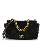 Goatskin Quilted Maxi Chanel 19 Flap Black