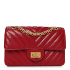 Aged Calfskin Chevron Quilted 2.55 Reissue Mini Flap Dark Red