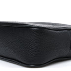 Pebbled Calfskin Small Soho Disco Bag Black
