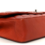 Caviar Quilted Medium Double Flap Red