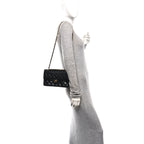 Lambskin Quilted Small Double Flap Black