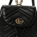 Calfskin Matelasse GG Marmont Flap Backpack Black