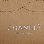 Caviar Quilted Jumbo Double Flap Beige Clair