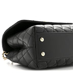Caviar Quilted Mini Coco Handle Flap Black