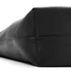 Grained Calfskin Medium N/S Hook Tote Black