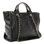 Calfskin Small Deauville Tote Black