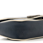 Vintage Effect Calfskin Matelasse Diagonal Super Mini Torchon GG Marmont Shoulder Bag Blue Agata Mystic White