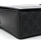 GG Supreme Monogram Appia Calfskin Web Crossbody Bag Black Grey