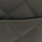 Caviar Quilted Jumbo Double Flap Grey