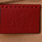 Calfskin Matelasse Super Mini GG Marmont Shoulder Bag Hibiscus Red