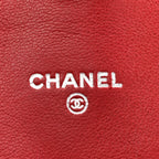 Lambskin Half Moon Wallet On Chain WOC Red