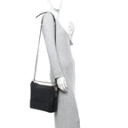 Crocodile Embossed Calfskin Medium Gabrielle Cocodile Hobo Black