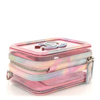 PVC Lambskin Filigree Small CC Filigree Vanity Case Pink Multicolor