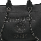 Caviar Small Studded Deauville Tote Black