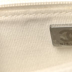 Shiny Caviar Quilted Flap Charm Wallet On Chain WOC White
