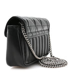 Calfskin Matelasse Aria Super Mini GG Marmont Shoulder Bag Black