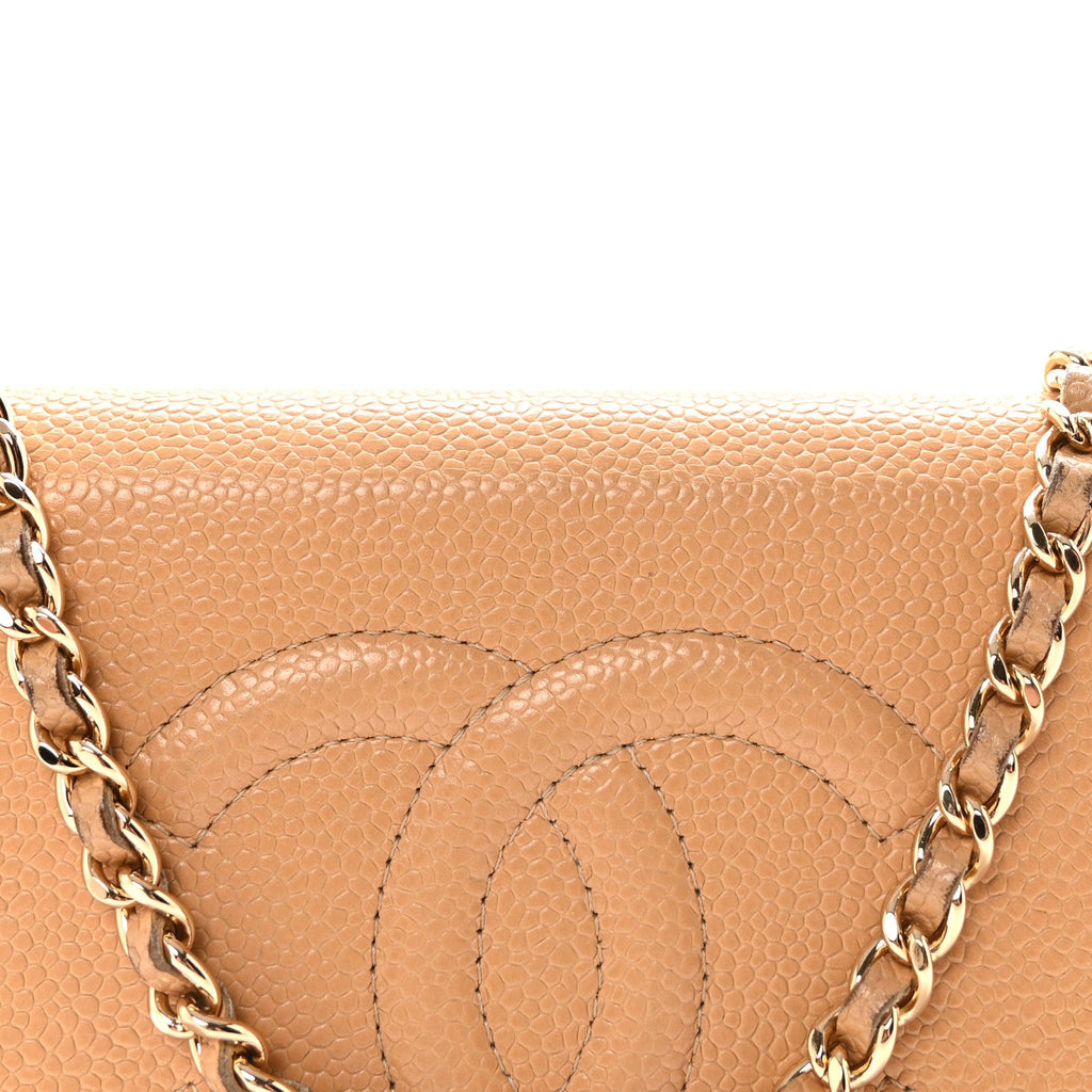 Caviar Timeless CC Wallet on Chain WOC Beige