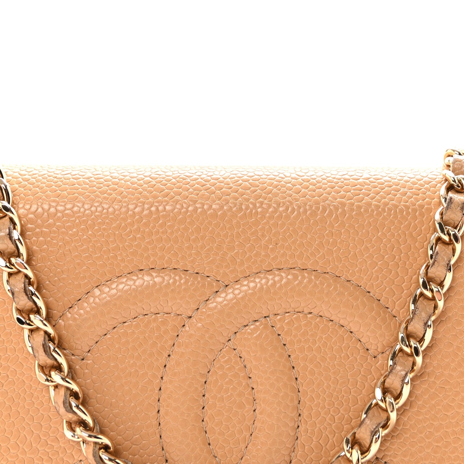 Caviar Timeless CC Wallet on Chain WOC Beige