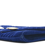 Velvet Matelasse GG Marmont Clutch Cobalt Blue
