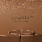Caviar Quilted Jumbo Double Flap Beige