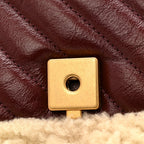 Azalea Calfskin Wool Matelasse Diagonal Small GG Marmont Shoulder Bag Sand Desert
