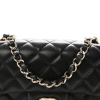 Lambskin Quilted Mini Rectangular Flap Black