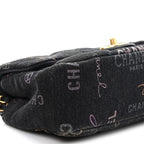 Denim Quilted Denim Mood Mini Rectangular Flap Black Multicolor
